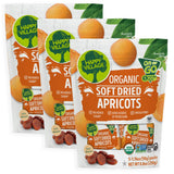 Happy Village Organic Soft Dried Apricots On the Go - 3 Bags (15 Individual Portion Packs) | Healthy, Organic, Non-GMO, Vegan, Kosher, Gluten-Free