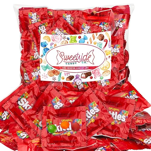 Skittles Candy Bulk - 4 lb Skittles Bulk Candy Pack - Big Bag of Original Rainbow Fun Size Skittles Individual Packs - Movie Candy, Fruity Candy