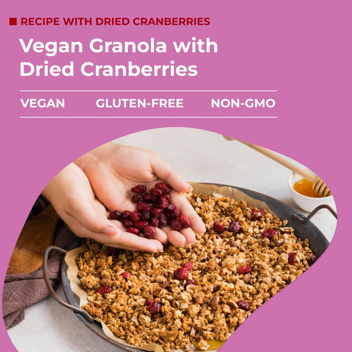 Amrita Dried Cranberries 1 lb | Sweetened with Apple Juice, Unsulfured, Gluten Free, non-GMO, No Preservatives | Packed Fresh in Resealable Bags |