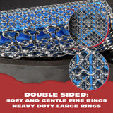 Knapp Made Combo Chainmail Cast Iron Scrubber with Silicone Core - Heavy Duty Rings and Fine Chainmail Rings -Premium Cleaner -Perfect for Cast Iron