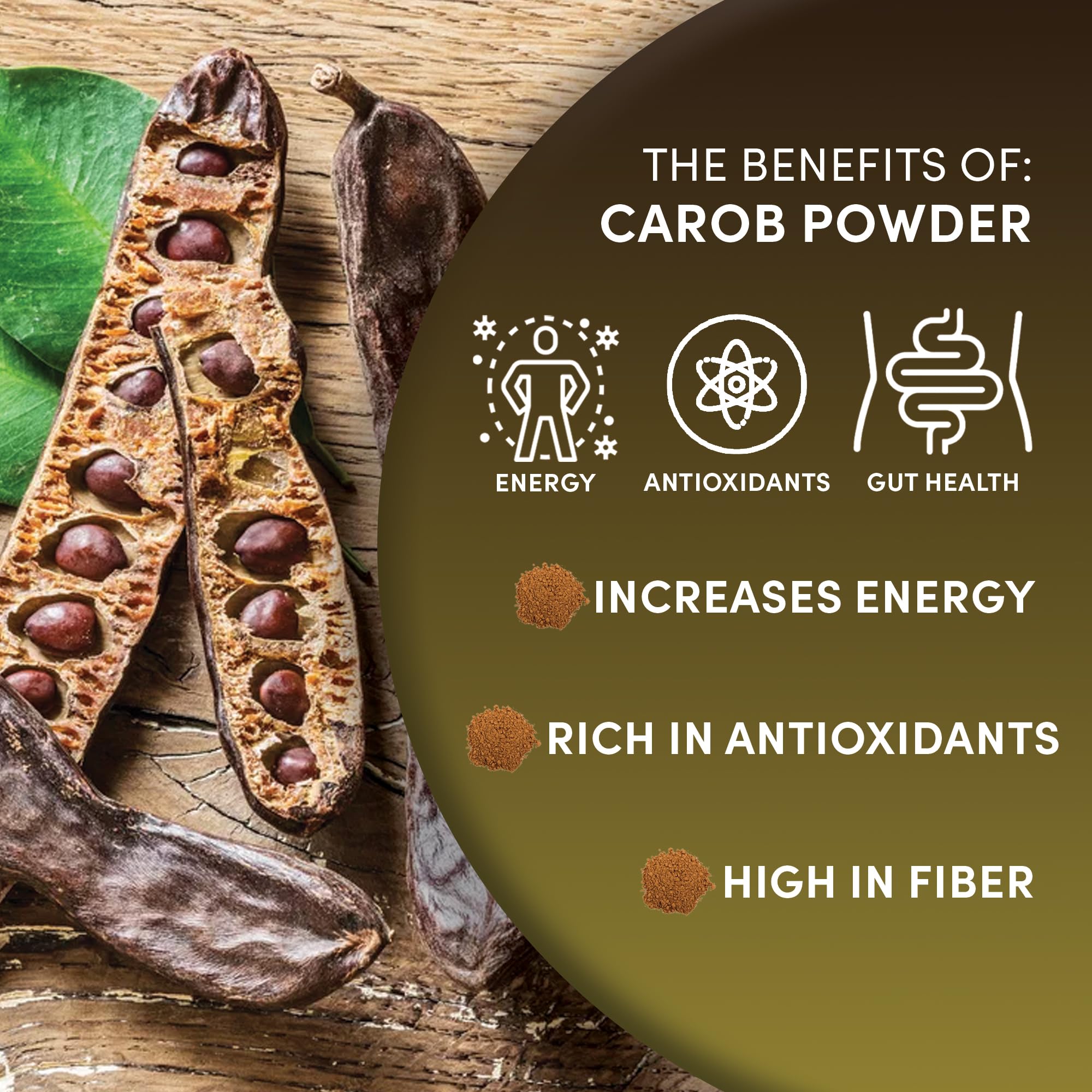 Worldwide Botanicals Organic Carob Powder, Medium Roast - 1 lb - Caffeine Free Cocoa Alternative - Low Fat Super Food with Natural Sweetness- Gluten Free, Kosher, 16 ounces
