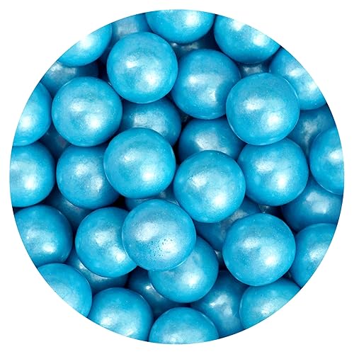 Light Blue Shimmer Gumballs 1 Inch Gumballs, 2 Pound Bulk Blue Candy (Approx. 110 Pieces), Light Blue Candy, Gumballs 1 Inch Blue Shimmer, The Hampton