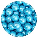 Light Blue Shimmer Gumballs 1 Inch Gumballs, 2 Pound Bulk Blue Candy (Approx. 110 Pieces), Light Blue Candy, Gumballs 1 Inch Blue Shimmer, The Hampton