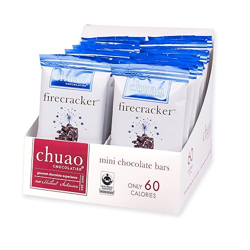 Chuao Chocolatier Firecracker Dark Chocolate Mini Bars | Gourmet Sea Salt Chipotle Popping Candies No Preservatives | For Gift Baskets, Christmas