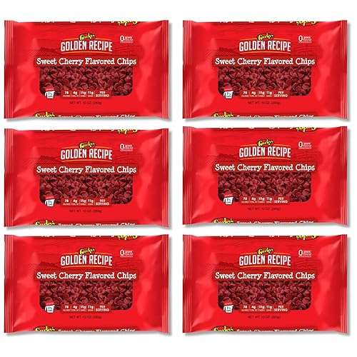 Gurley's Cherry Flavored Baking Chips, Sweet Cherry Chips for Baking, Ideal for Cakes, Cookies, Frosting & Desserts, 10 oz (Pack of 6)