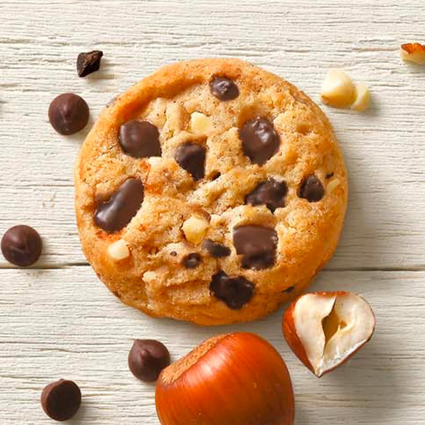 Famous Amos Mediterranean Hazelnut and Chocolate Chip Cookies | Real Mediterranean Hazelnuts in Bite-Size Chocolate Chip Cookies, Resealable 7 oz Bag