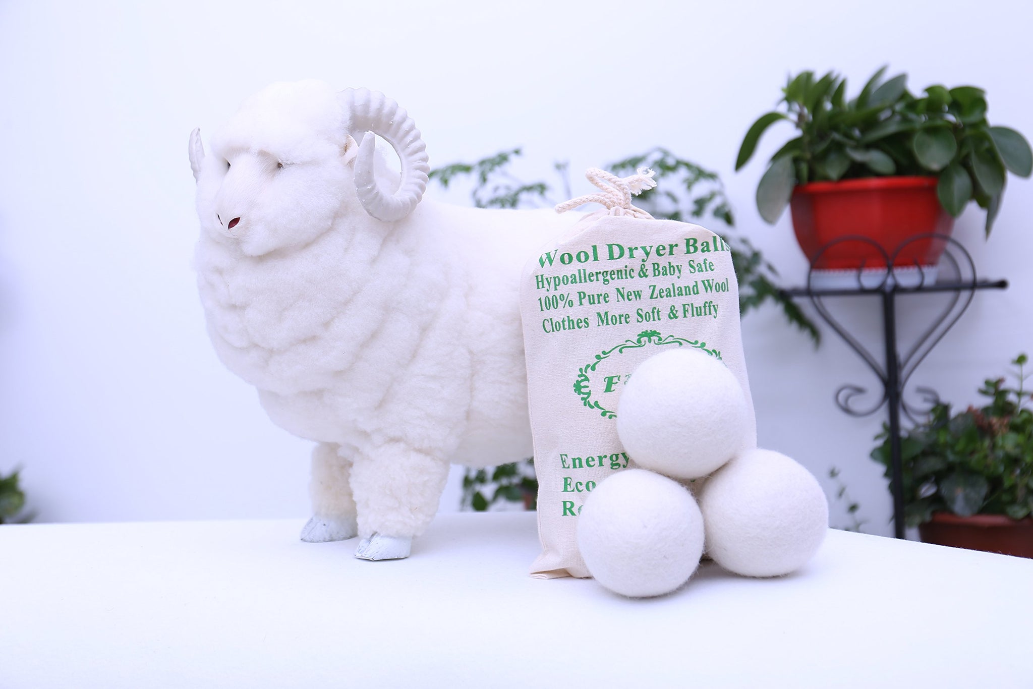 FHQSX Wool Dryer Balls Organic XL 6-Pack, Reusable Natural Fabric Softener, Reduces Wrinkles,Dryer Sheets Alternative