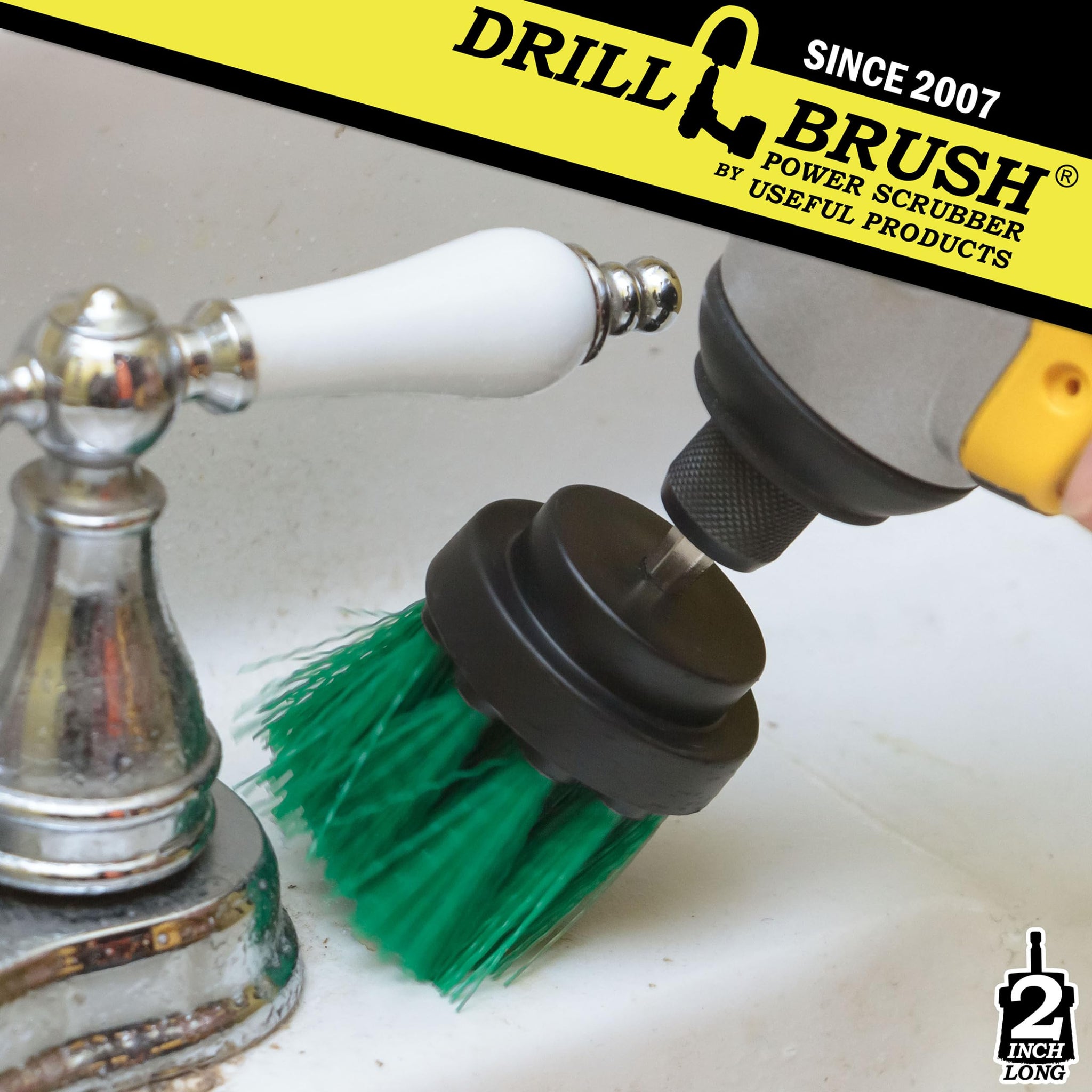 Small Diameter All Purpose Power Scrub and Cleaning Brush Automotive Home Garage and Boat Cleaning