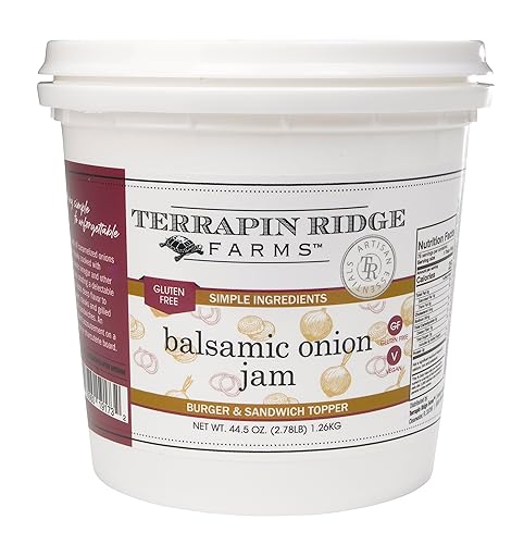 Terrapin Ridge Farms Balsamic Onion Jam, Rich Caramelized Flavor, Vegan & Gluten Free - 44.5 Ounce Tub