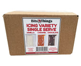 Bits N Things Icing Combo 2 oz. Packets | Chocolate, Vanilla, & Caramel | Gluten-Free & Kosher | Made in America | Dessert Topping & Decoration | 18
