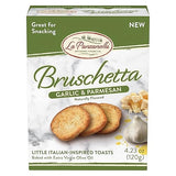 La Panzanella Garlic and Parmesan Bruschetta Crackers - Italian-inspired Toasts, For Soups, Dips, Spreads or Snacks, 4.23oz (120g)