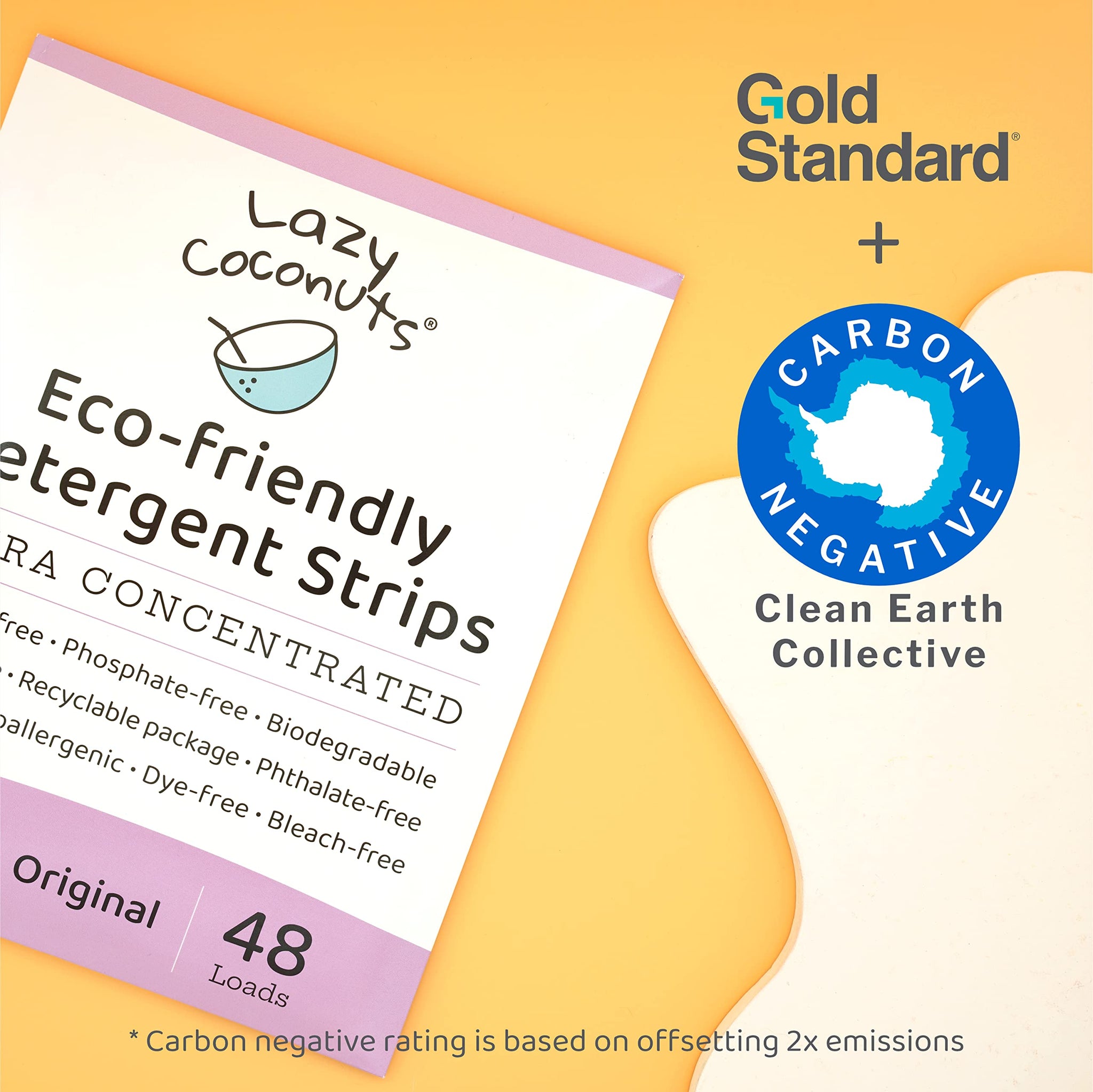 LAZY COCONUTS Eco Friendly, Plant Powered Laundry Detergent Strips - Fragrance Free, Unscented, Ultra Concentrated, Earth Friendly No Plastic