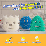Scrub Daddy Sponge Set - Holiday Shapes - Non Scratch Scrubbers for Dishes and Home, Odor Resistant, Temperature Controlled, Soft in Warm Water, Firm