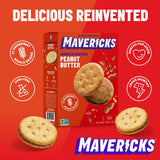 Mavericks Sandwich Crackers Peanut Butter - Plant-based Peanut Butter Sandwich Snack Crackers, Whole Grain, Non-GMO - Back to School - 7 oz Box (1