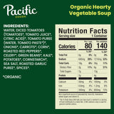 Pacific Foods Organic Hearty Vegetable Soup, Plant Based, 16.3 oz Can
