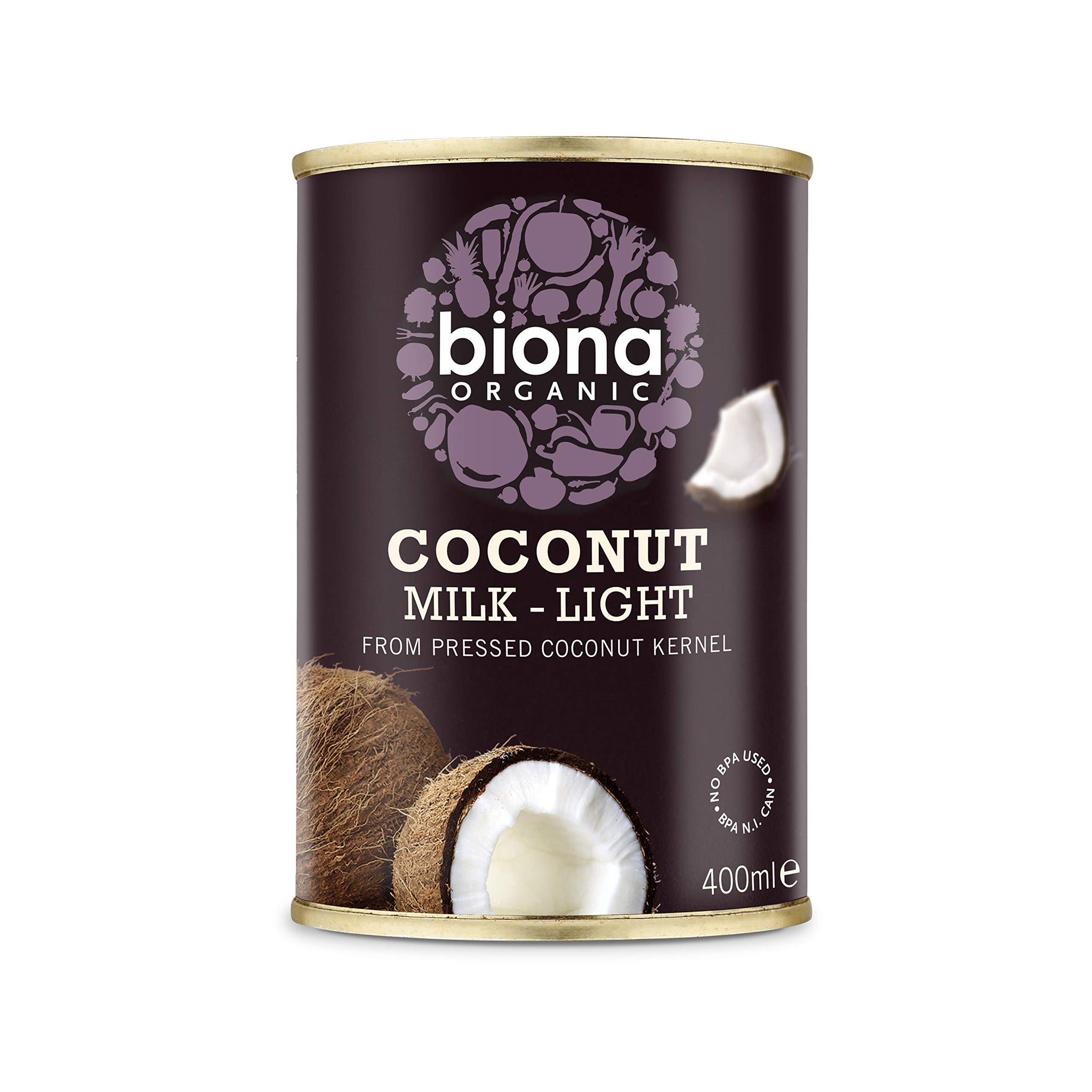 Biona Organic Coconut Milk Light - 9% Fat (400ml) - Pack of 6