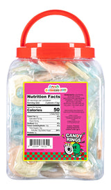 110 Individually Wrapped Candy Rings, Bulk Candy Ring Tub Great for Christmas Stocking Filler, In 6 colors, Fun Kids & Retro Candy for Goodie Bags