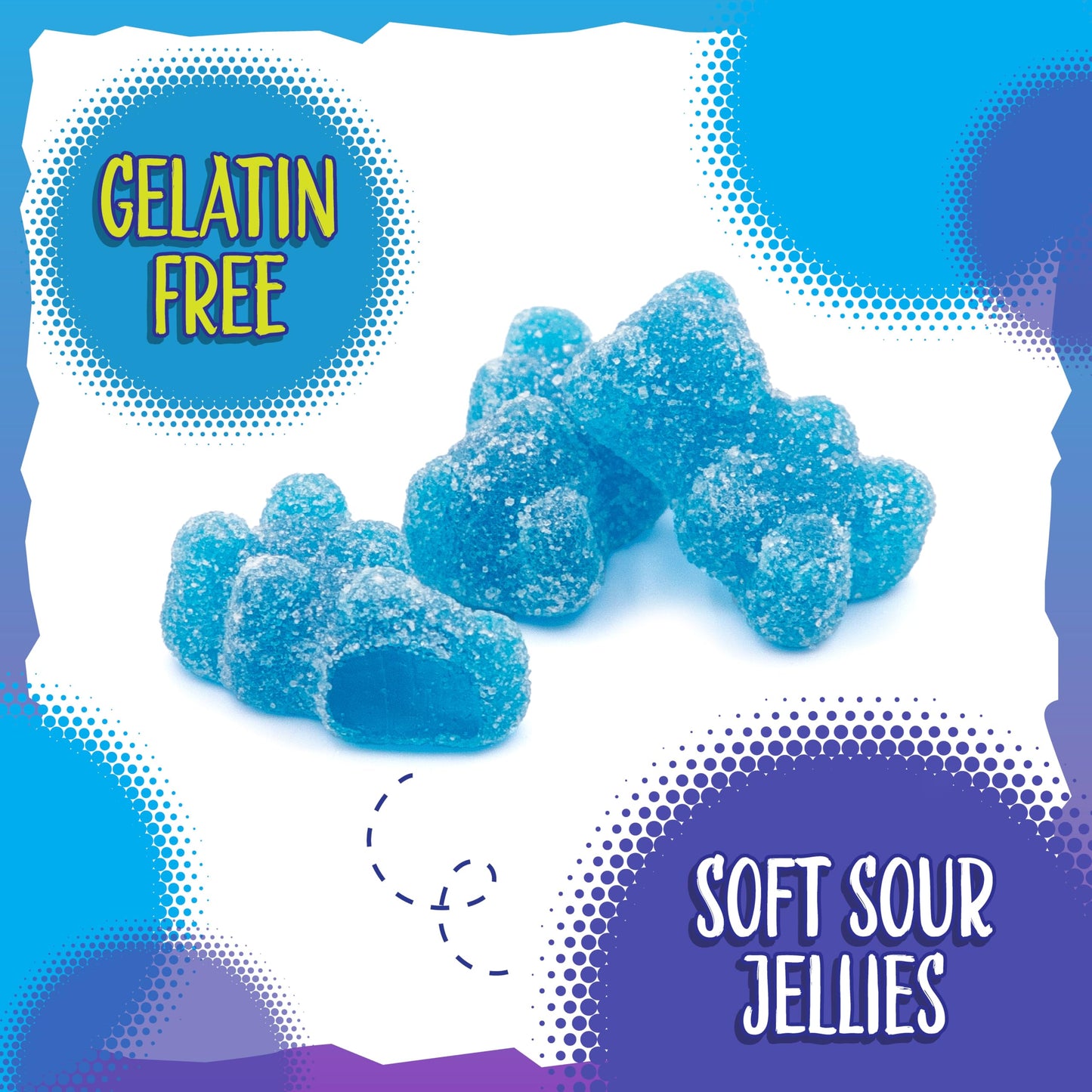 Sour Bears Gummy Candy | 24 Packs | Blue Candy | Raspberry Jelly Bears for Lunchbox Snacks, Goodie Bags & Baby Boy Shower Favors | Gelatin Free Sour