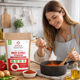 SPICY PANTRY Red Chili Powder 4 oz - Non-GMO, Gluten Friendly Spice for Curries, Soups, Stews, Table Seasoning, Marinades & Rubs - Bold Flavor