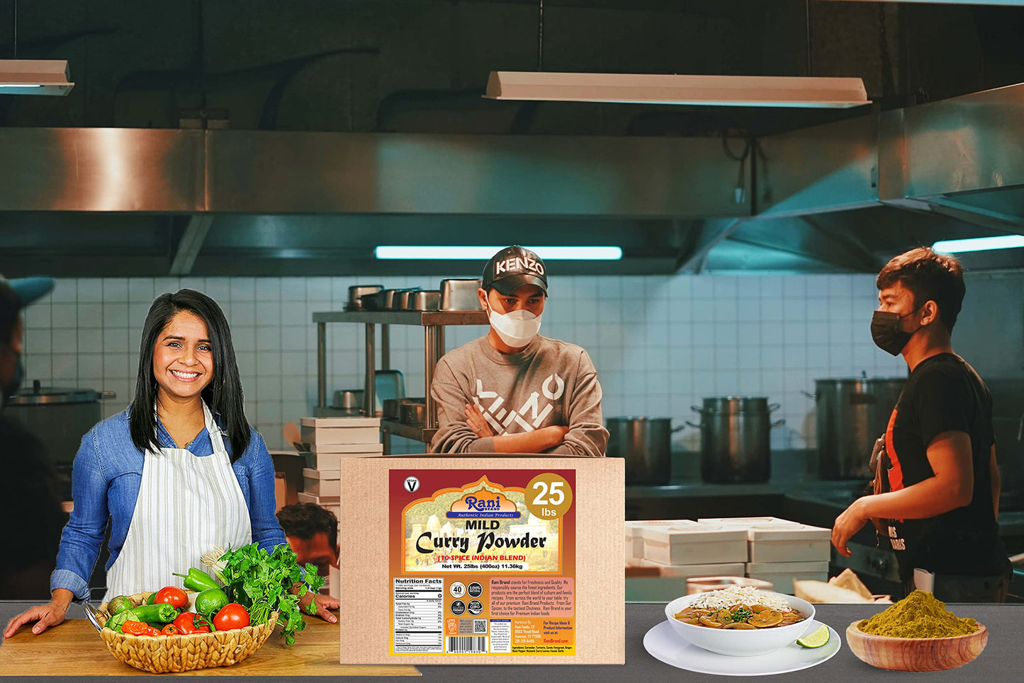 Rani Curry Powder Mild (10-Spice Authentic Indian Blend) 400oz (25lbs) 11.36kg Bulk Box ~ All Natural | Salt-Free | NO Chili or Peppers | Vegan | No