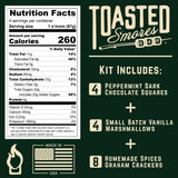 Toasted S'mores Bar Winter Mint Artisan S'mores Kit, Contains Dark Mint Chocolate Squares, Spiced Graham Crackers, and Vanilla Marshmallows, Pack of 4