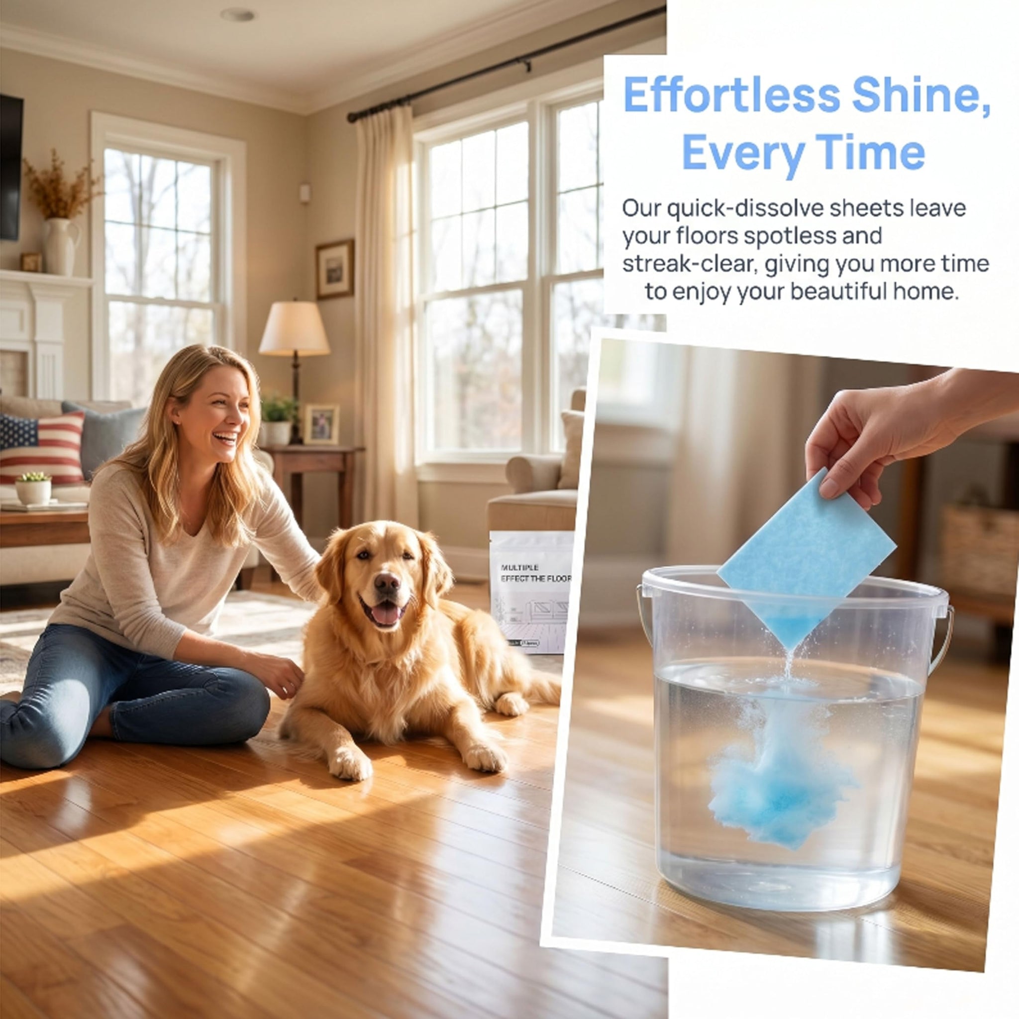 100 Piece Floor Cleaning Tablets Multi-Surface Cleaner, New Floor Cleaning Tablets Sheets, Water Soluble Floor Cleaner for Mopping for Hardwood