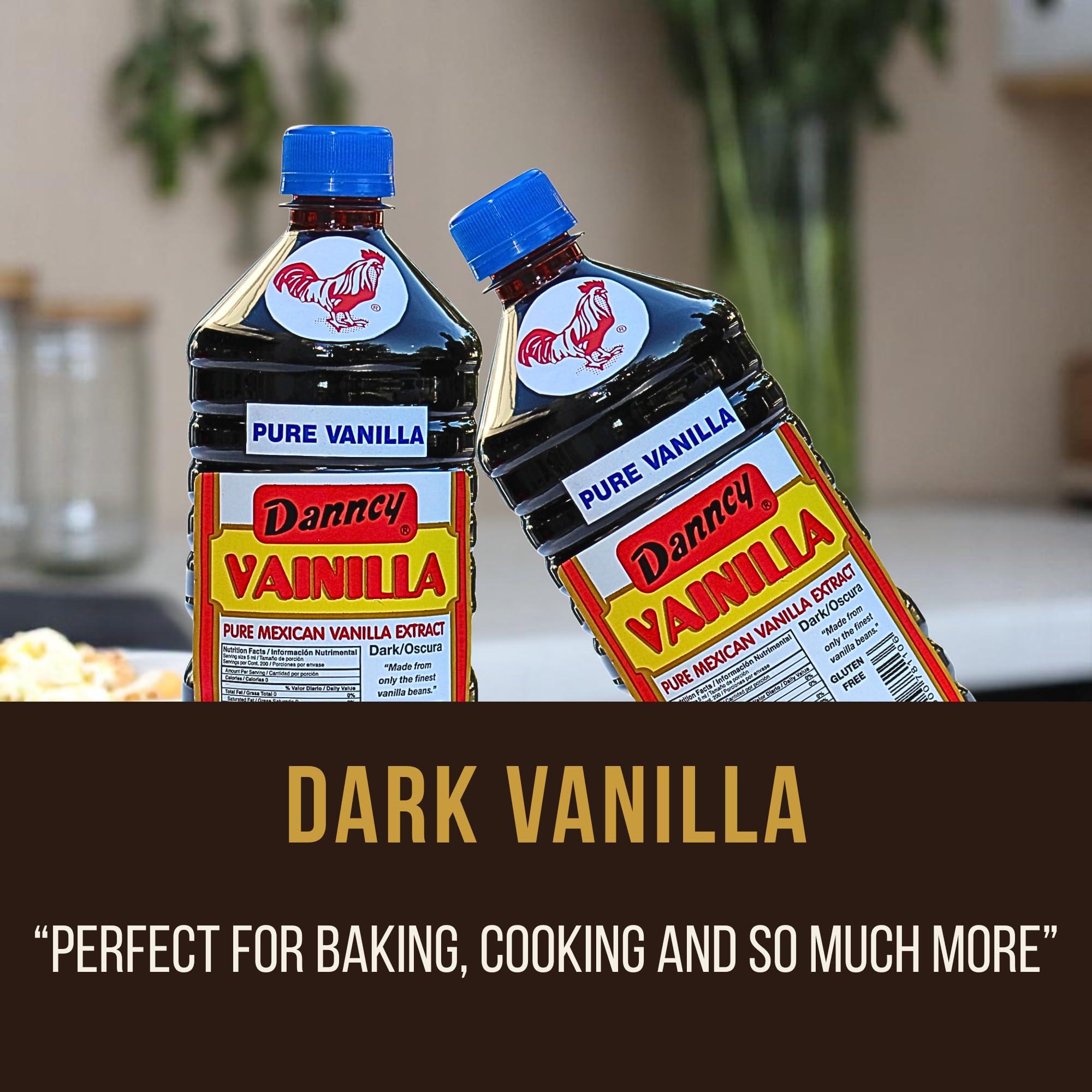 Danncy Vanilla Dark 33.8 fl oz (1L) 2 Pack Authentic Mexican Vanilla Extract