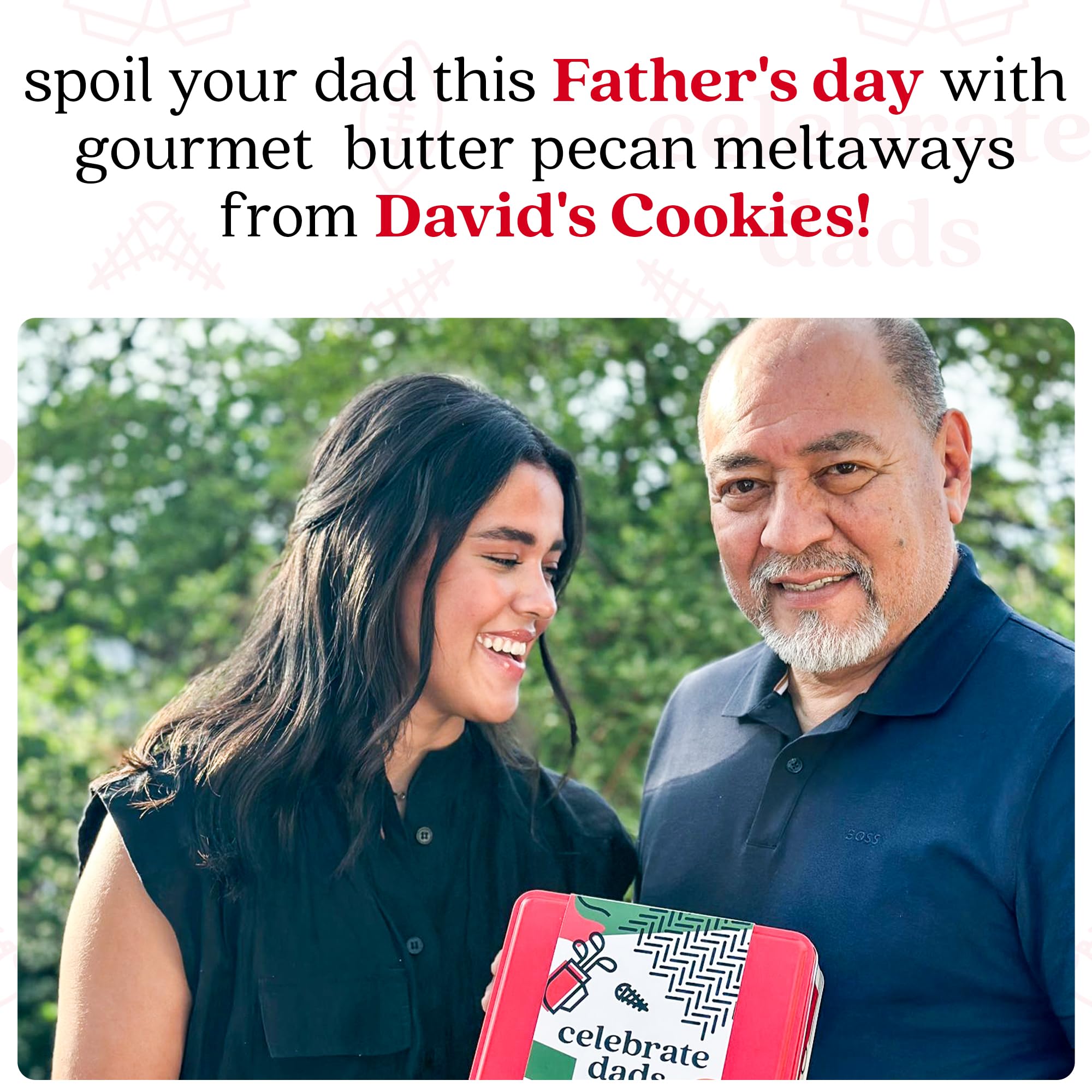 David’s Cookies Father's Day Butter Pecan Meltaways Flavored Gourmet Cookies With Crunchy Pecans - Delicious Ideal Cookie Gift Basket For Dads This