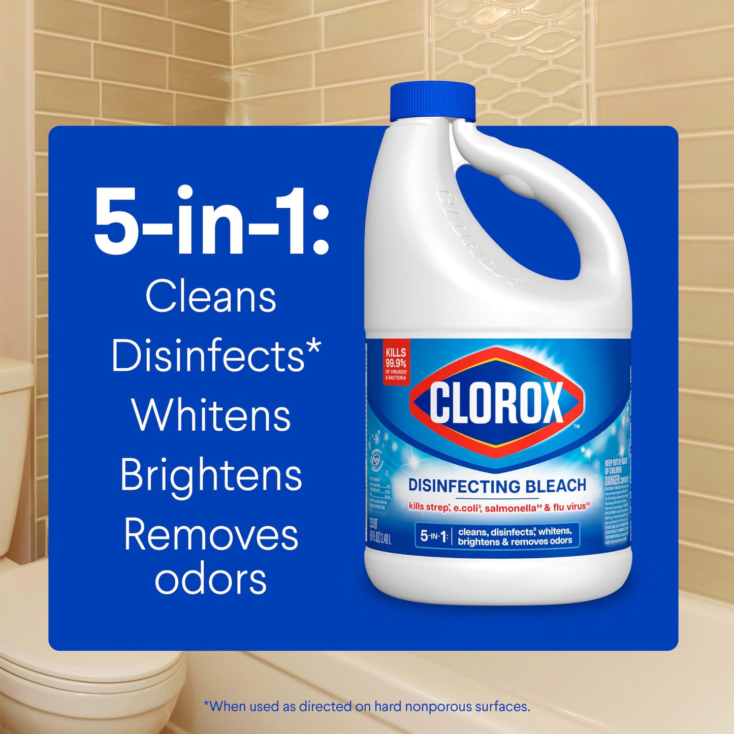 Clorox Disinfecting Bleach, 81 Fluid Ounces (Package May Vary)