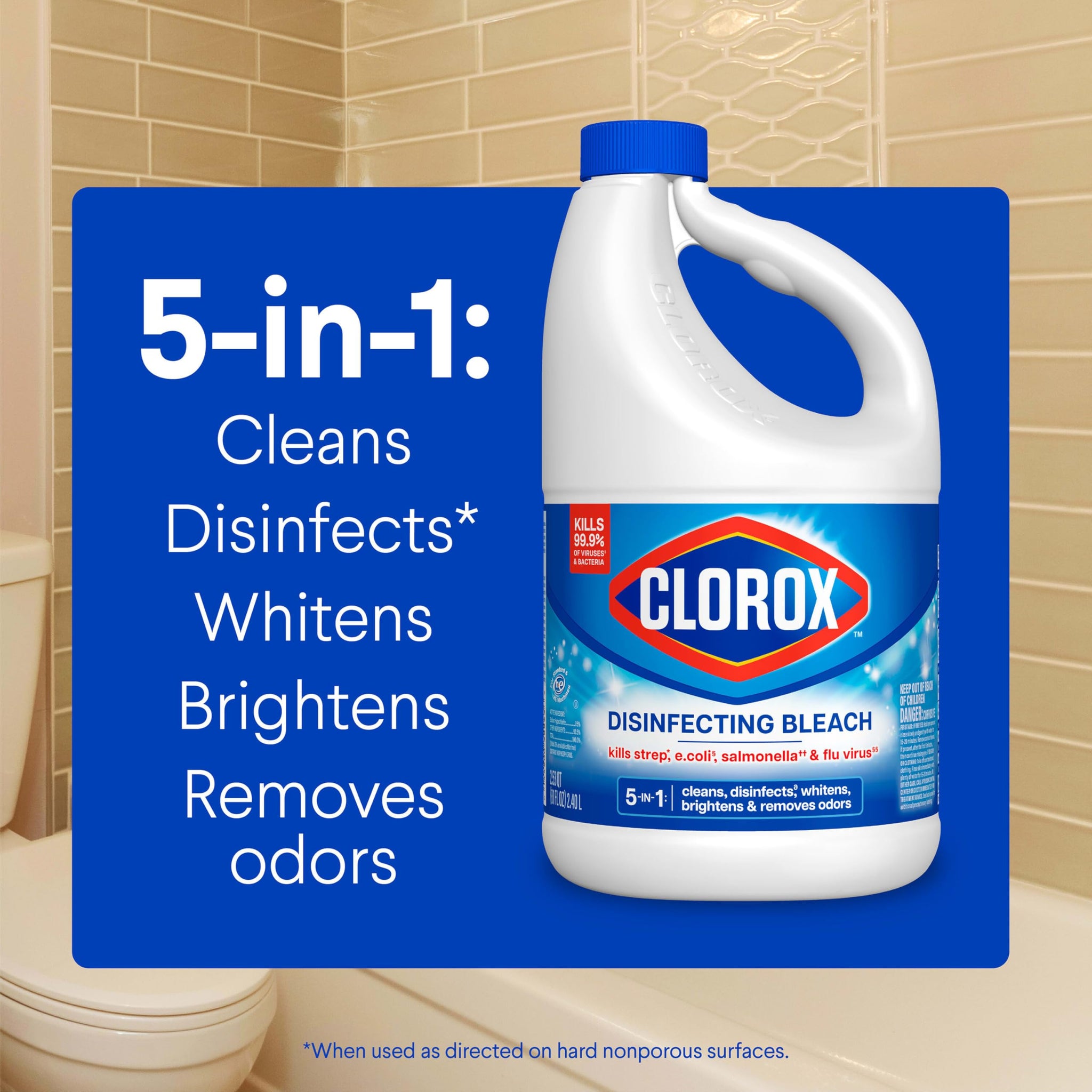 Clorox Disinfecting Bleach, 81 Fluid Ounces (Package May Vary)