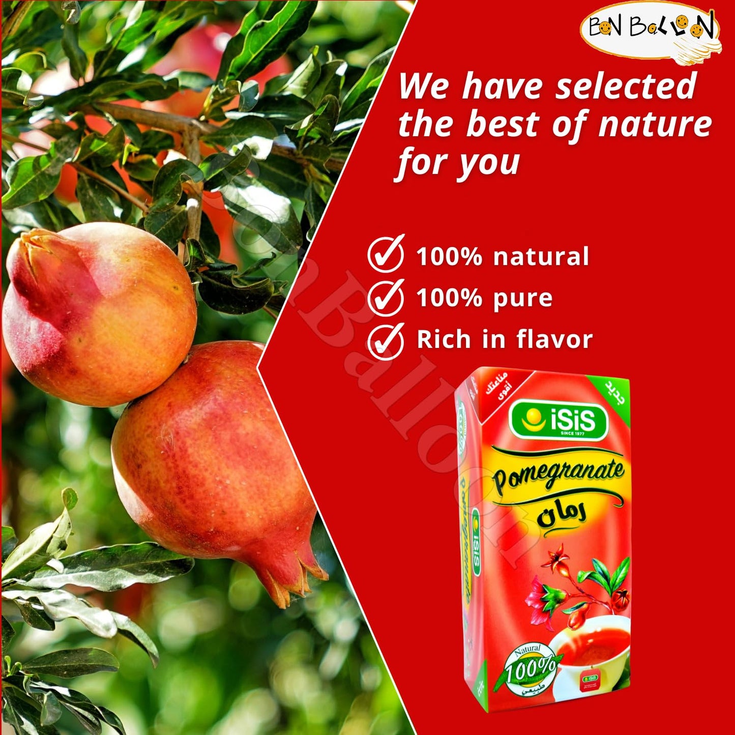 Isis Natural Drink Herbal Pomegranate Tea Bags Isis Herbals Herb Herbs No Caffeine No Artificial Flavors No Additives Coloring Non Gmo Kosher Halal