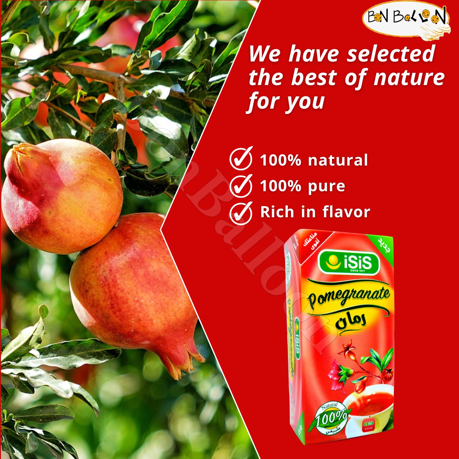 Isis Natural Drink Herbal Pomegranate Tea Bags Isis Herbals Herb Herbs No Caffeine No Artificial Flavors No Additives Coloring Non Gmo Kosher Halal