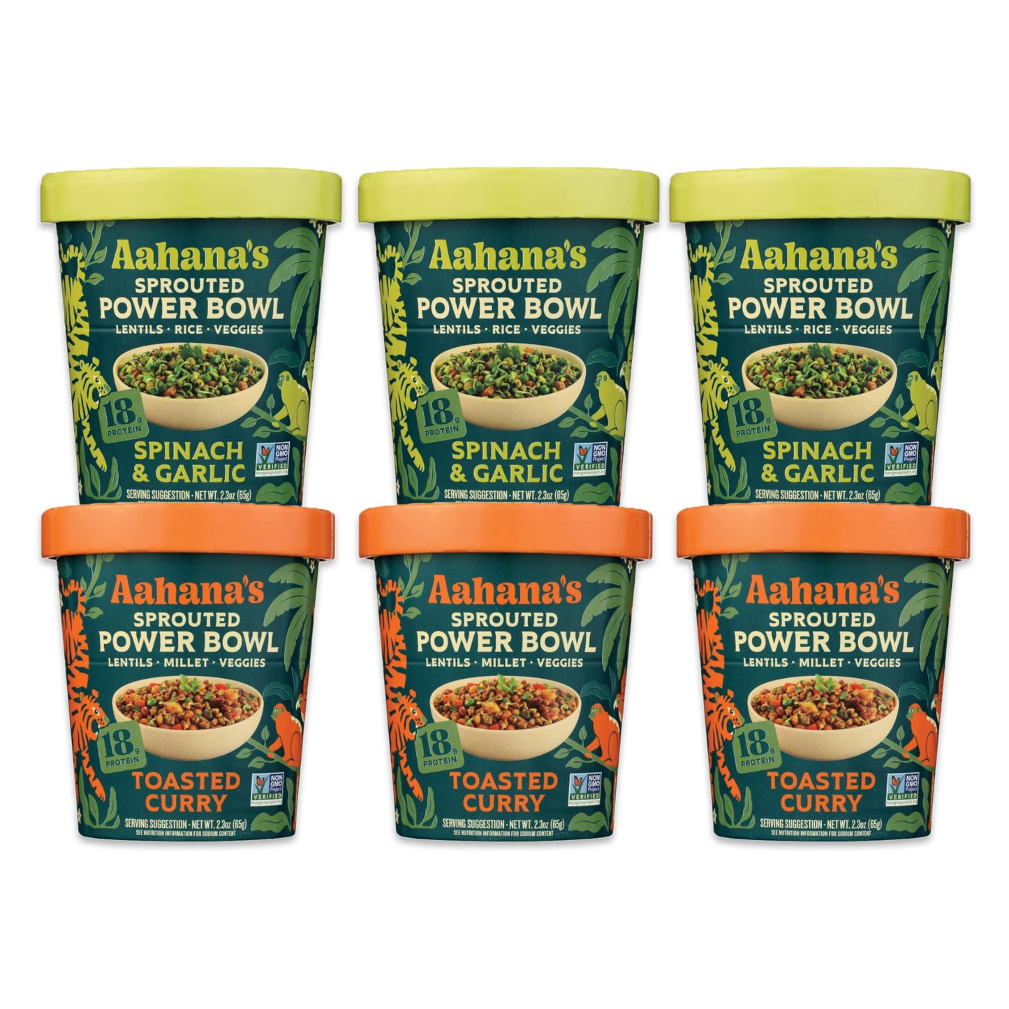 Aahana's Sprouted Power Bowls | 18g High Protein, High Fiber | Instant Lentils, Vegan, Gluten Free, Ready Meals | Indian Vegetarian Meal | Just Add