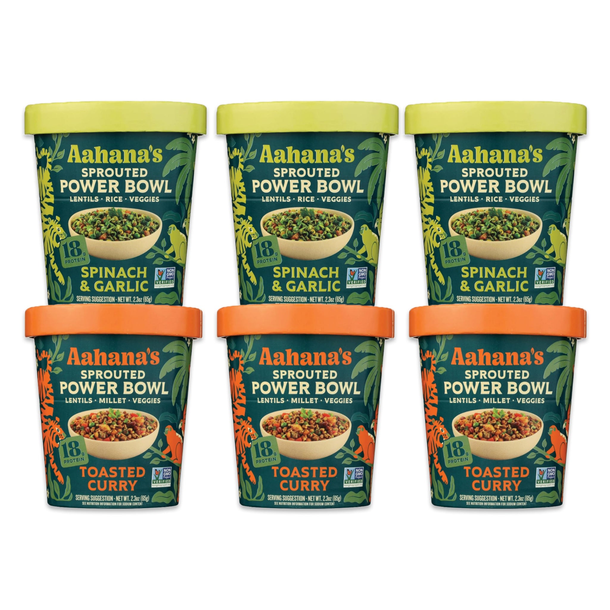 Aahana's Sprouted Power Bowls | 18g High Protein, High Fiber | Instant Lentils, Vegan, Gluten Free, Ready Meals | Indian Vegetarian Meal | Just Add
