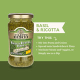 Filippo Berio Pesto, Basil & Ricotta, 6.7 Ounce Glass Jar, Gluten Free, Non-GMO
