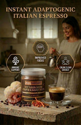 PureShrooms Instant Mushroom Espresso Blend - Organic Adaptogenic Coffee with Lion's Mane, Reishi, Cordyceps - Arabica & Robusta Blend, 70g - Mental