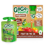GoGo squeeZ Organic Applesauce and Fruit Puree, Apple Cinnamon, 3.2 oz (Pack of 4), Unsweetened Organic Fruit Snacks for Kids, Gluten Free, Nut Free