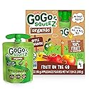 GoGo squeeZ Organic Applesauce and Fruit Puree, Apple Cinnamon, 3.2 oz (Pack of 4), Unsweetened Organic Fruit Snacks for Kids, Gluten Free, Nut Free
