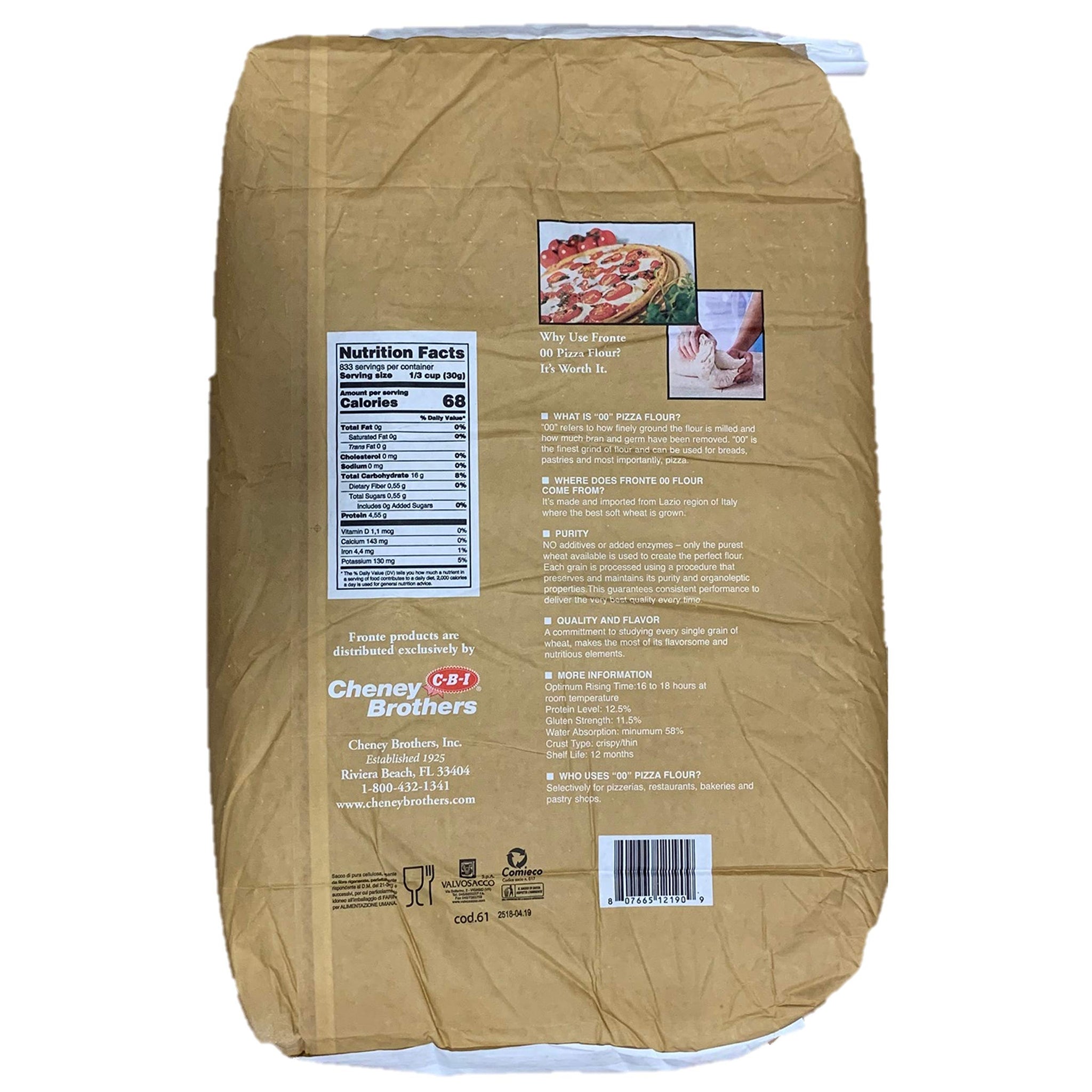 Bulk 55 Lbs, All Purpose, All Natural "00" Flour for Pizza, Pasta, and Baking, (25 kg, 55 lbs) by Fronte