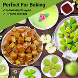 Caramel Cubes Candy Green Apple Filling - 1 Pound Bulk Bag - Individually Wrapped, Caramel Chews Soft Classic Chewy Candy, For all Holidays And Any