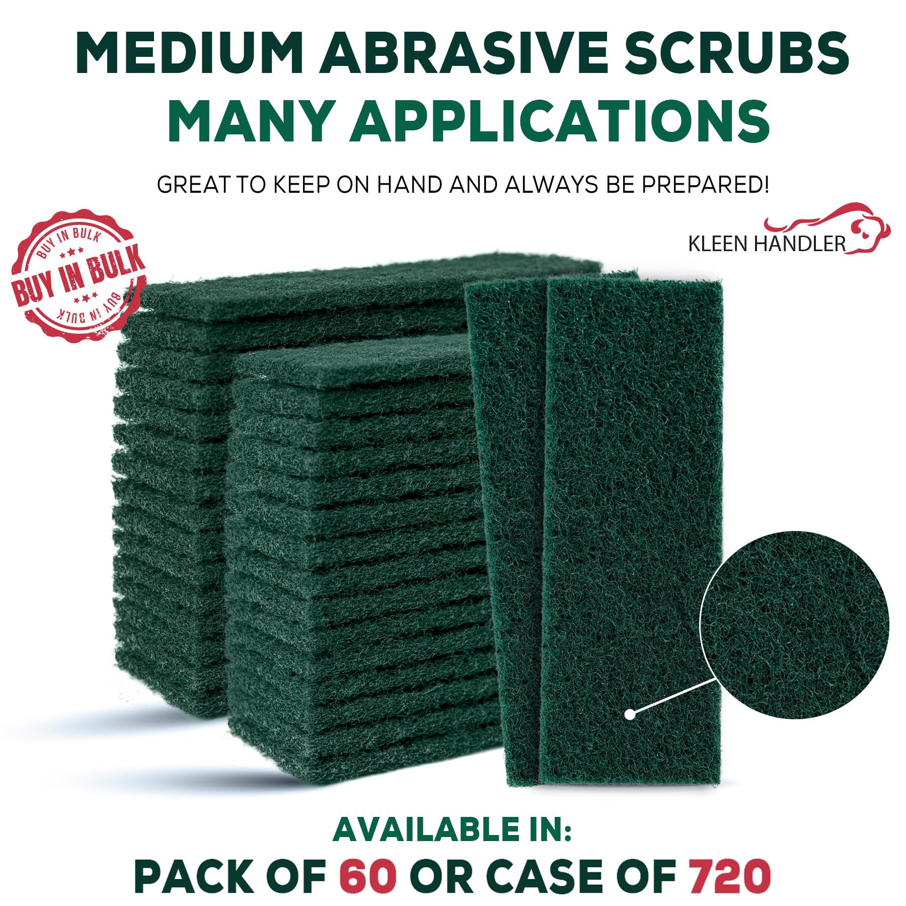 Kleen Handler 60 Pcs Slicer EZ Scrub Pad - Electric Blade Cleaning Tool, Deli Slicing Machine Cleaner, Clean Mandolin Slicer Safely, Small Scrub Pads