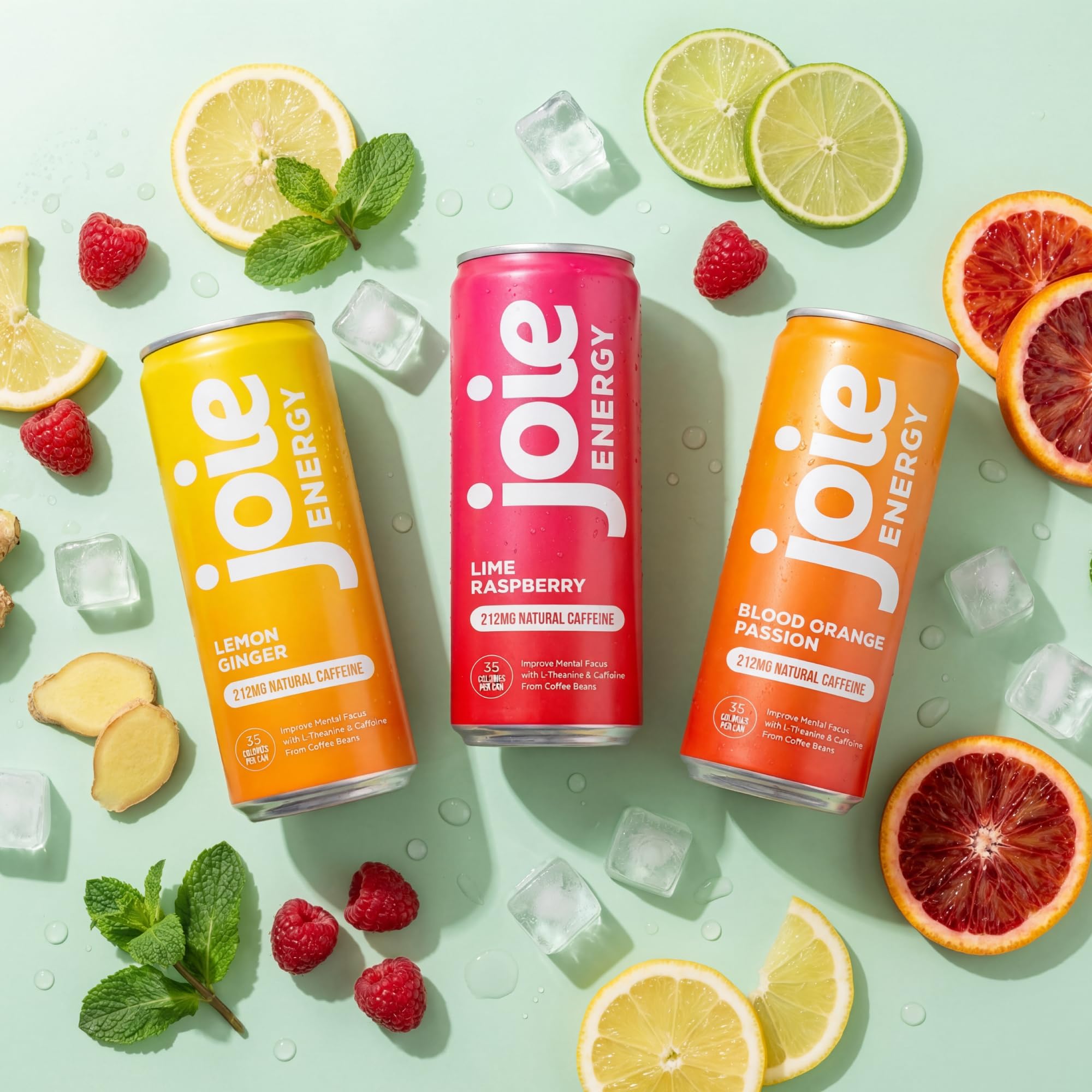 Joie Energy Drink (Blood Orange Passion, 12 Fl Oz (Pack of 12))