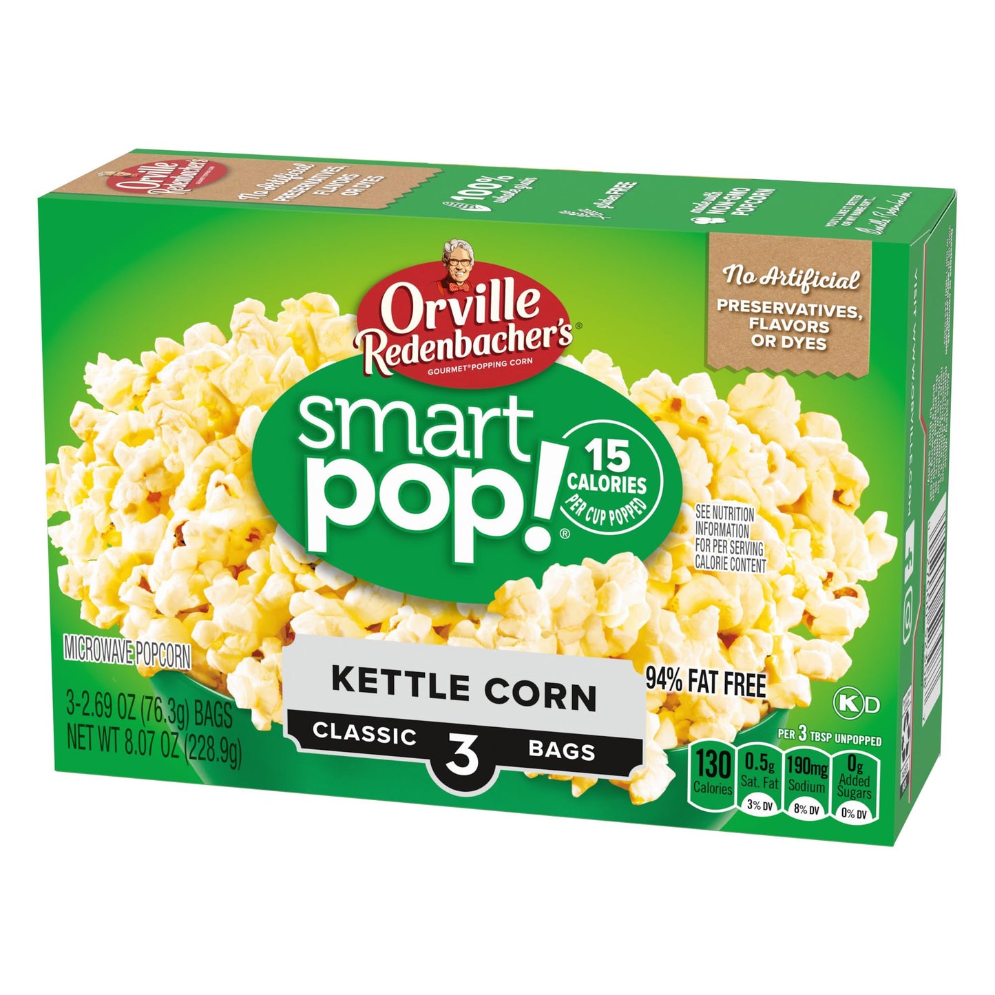 Orville Redenbacher’s Microwave Popcorn, SmartPop! Kettle Corn, 4g Fiber Per Serving, 2.7 oz., 3-Count