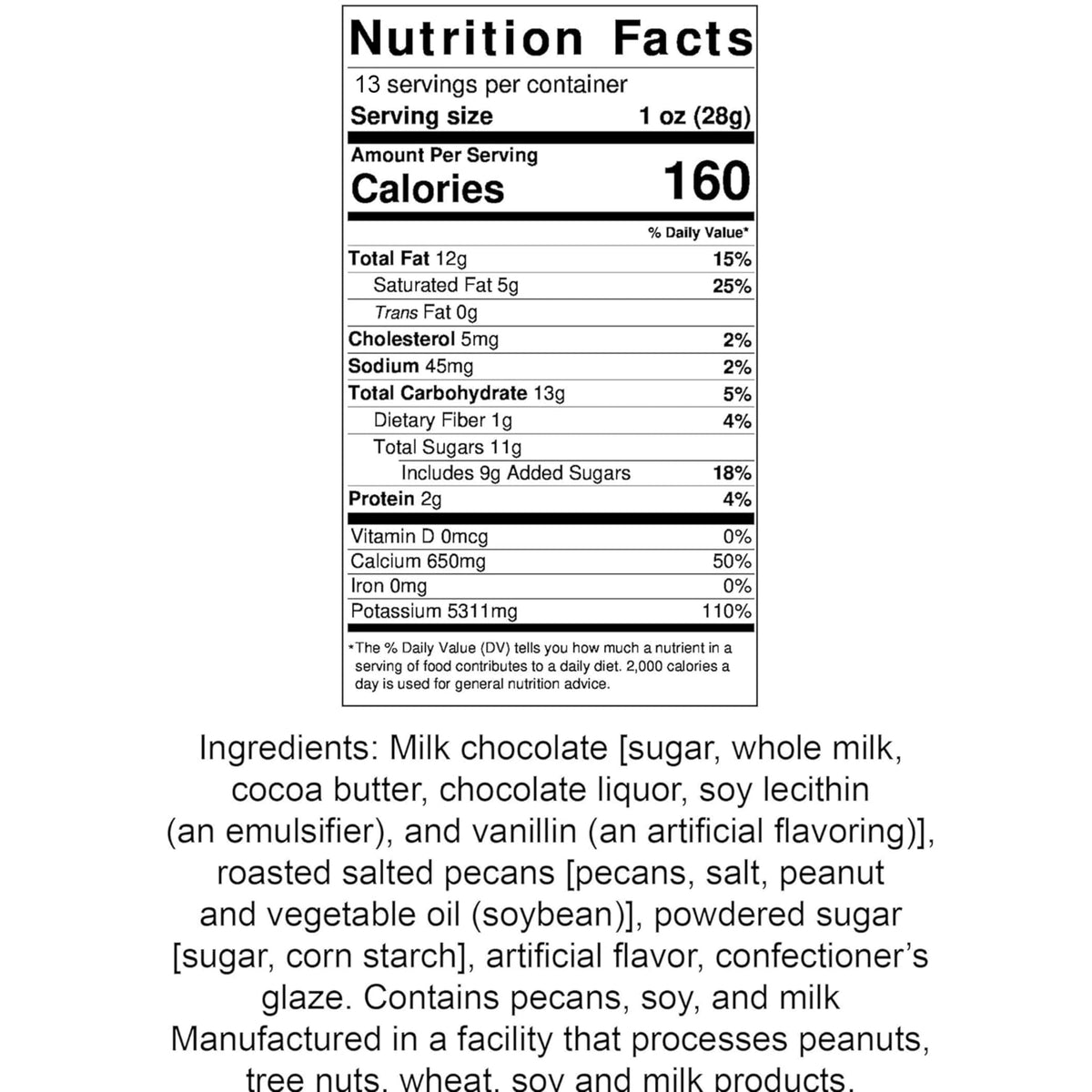 Arndts Fudgery Premium Chocolate Covered Candy (Milk Chocolate Amaretto Pecans (2-13 oz. Bags))
