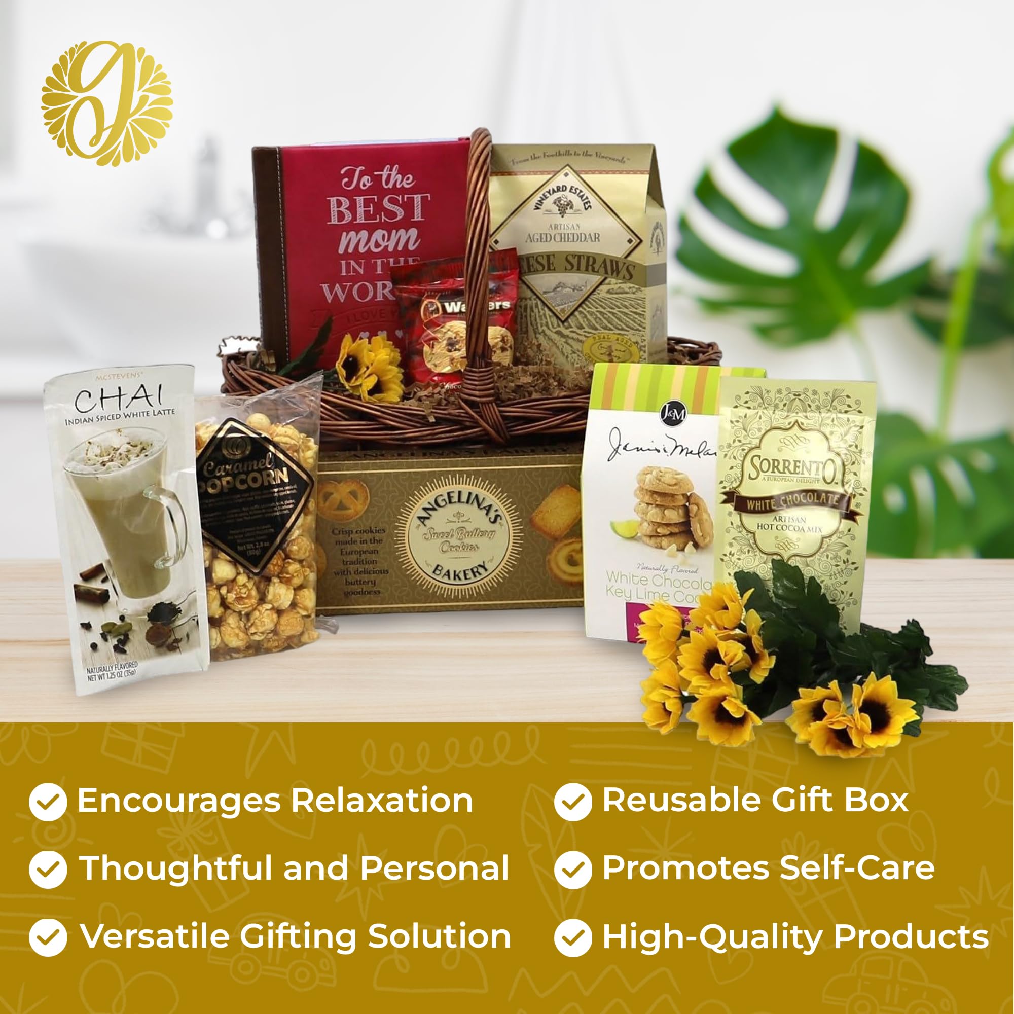 Gift Basket Village - Happy Mother's Day Deluxe Gift Basket - Ultimate Spa Package for Mom - Gifts for Women - Thoughtful Gift Basket for Mom - Ideal