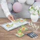 Restaurantware 10 Ounce Square Bowls 100 Disposable Serving Bowls - Heavy-Duty Premium Clear Plastic Salad Bowls For Parties Catering Or Buffets Serve