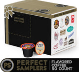 Perfect Samplers Flavored Single Serve Cups For Keurig K cup Brewers, Variety Pack Sampler (Flavored Lovers, 50)