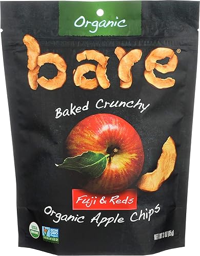 Organic Baked Fuji & Reds Apple Chips Bare Fruit 3 oz Bag