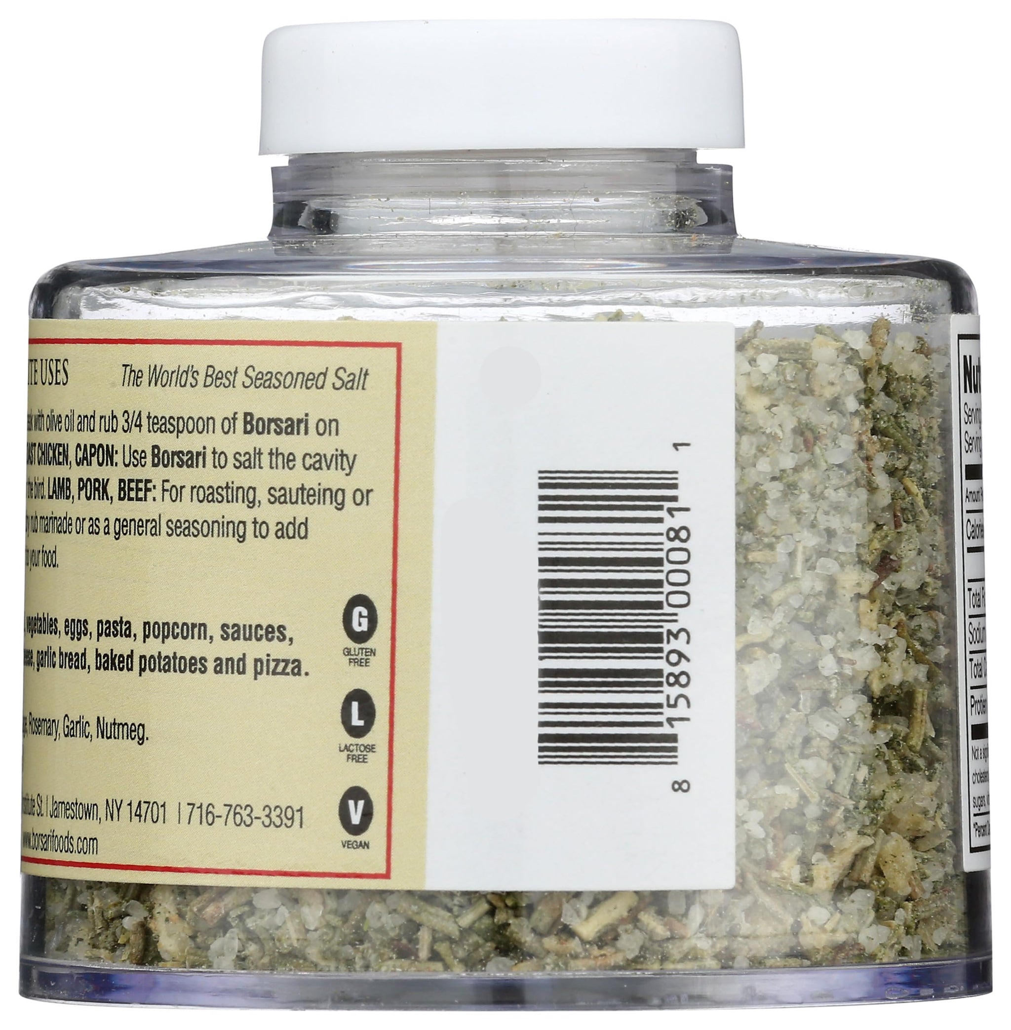 Borsari, Salt Seasoning Rosemary Sage Tuscan, 3.2 Ounce
