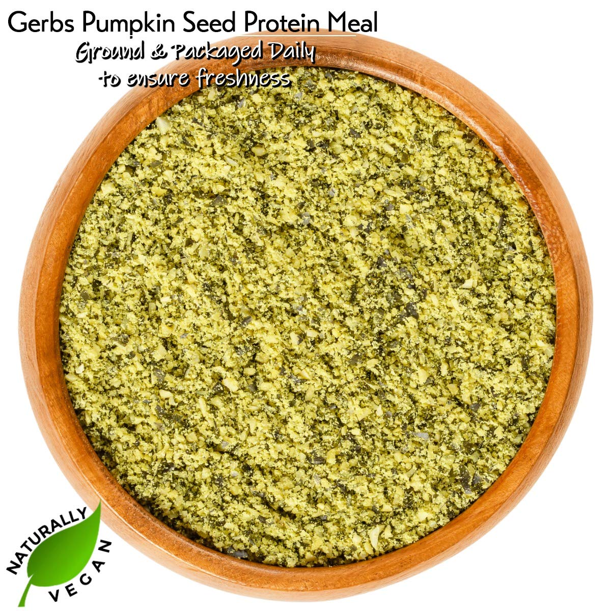 Gerbs Ground Pumpkin Seed Meal, 2 LBS - Top 14 Food Allergy Free & NON GMO - Vegan & Keto Safe - Cold Milled Full Oil Seed Protein Powder